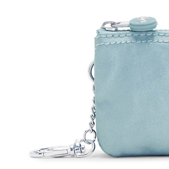 Sacs Kipling Creativity Mini Metallic Pouch Keychain Aqua | FR 1116MQ